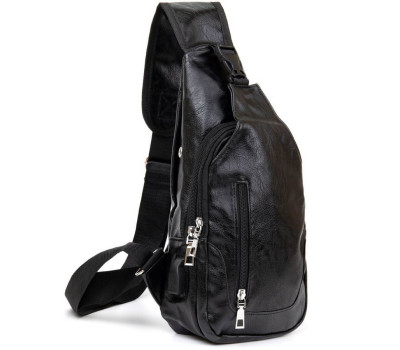 Сумка через плече на два відділення кожзам Vintage 20559 Чорна