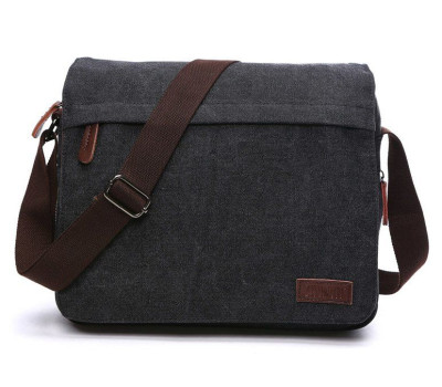 Сумка почтальонка текстильна Vintage 20088 Чорна