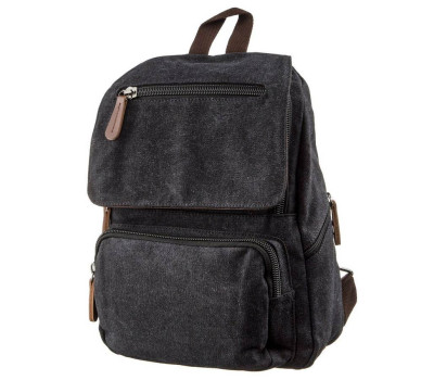 Компактний жіночий текстильний рюкзак Vintage 20194 Чорний