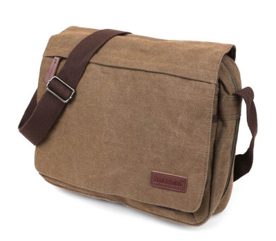 Текстильна сумка для ноутбука через плече Vintage 20187 Оливкова