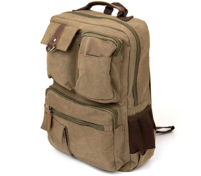 Рюкзак текстильний дорожній унісекс Vintage 20620 Оливковий