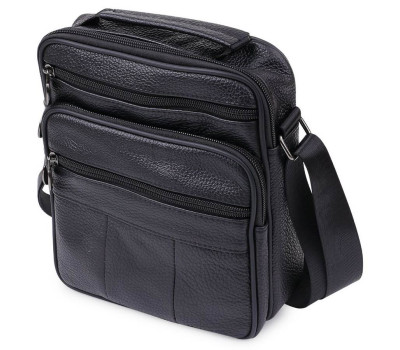 Шкіряна чоловіча сумка Vintage 20466 Чорний