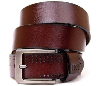 Ремінь з дірками чоловічий Vintage 20381 Коричневий