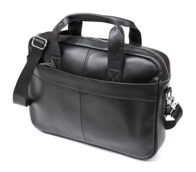 Ділова шкіряна сумка для ноутбука Vintage 20680 Чорний