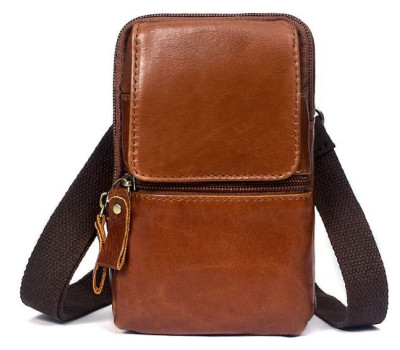 Сумка маленька чоловіча шкіряна Vintage 14905 Руда