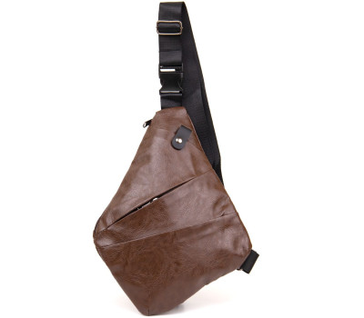 Сумка слінг кожзам Vintage 20566 Темно-коричнева