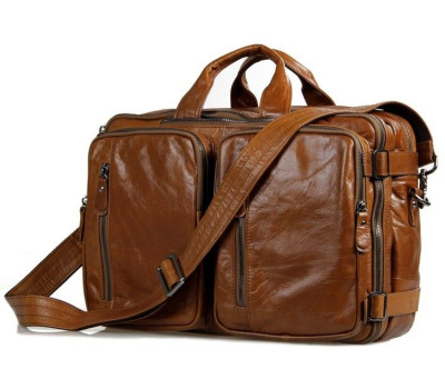 Сумка чоловіча Vintage 14353 трансформер Рудий