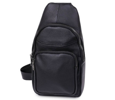 Невелика шкіряна чоловіча сумка через плече Vintage 20202 Чорний