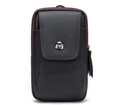 Барсетка на ремінь чоловіча шкіряна Vintage 20353 Чорна