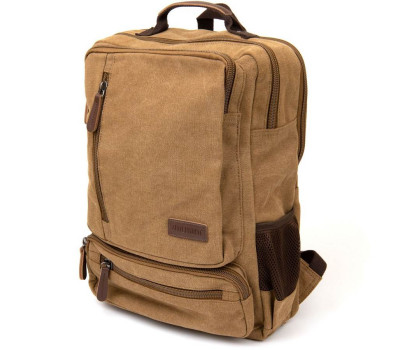 Рюкзак текстильний дорожній унісекс на два відділення Vintage 20614 Пісочний
