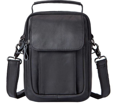 Сумка чоловіча шкіряна Vintage 14816 Чорна