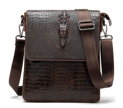 Сумка з тисненням під шкіру крокодила Vintage 20039 Коричнева