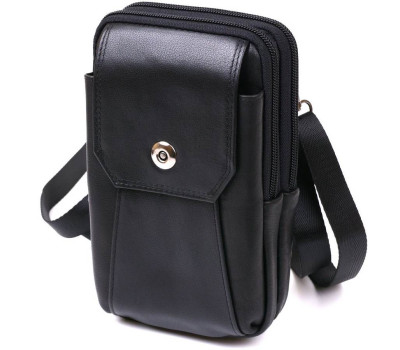 Чоловіча сумка на пояс із натуральної шкіри Vintage 20480 Чорний