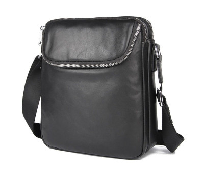 Сумка чоловіча в гладку шкіру Vintage 14978 Чорна