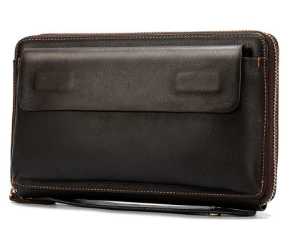 Чоловічий клатч-барсетка з ремінцем на руку Vintage 14655 Коричнева