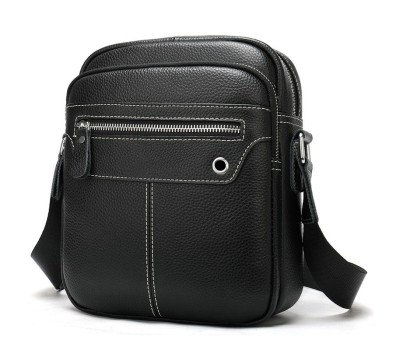 Сумка чоловіча шкіряна флотар Vintage 20018 Чорна