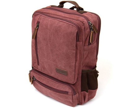 Рюкзак текстильний дорожній унісекс на два відділення Vintage 20615 Малиновий