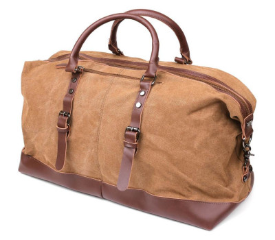 Дорожня сумка текстильна велика Vintage 20168 Пісочна