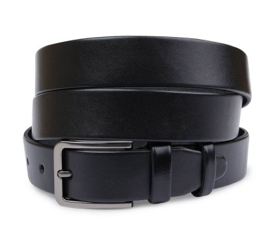 Гладкий мужской ремень батал Vintage 20712 Черный
