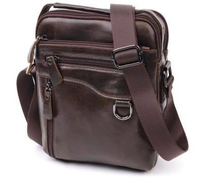 Практична чоловіча сумка Vintage 20824 шкіряна Коричневий