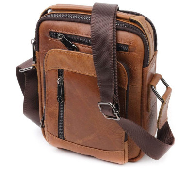 Сумка чоловіча Vintage 20827 шкіряна Світло-коричневий