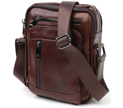 Сумка чоловіча Vintage 20829 шкіряна Коричневий
