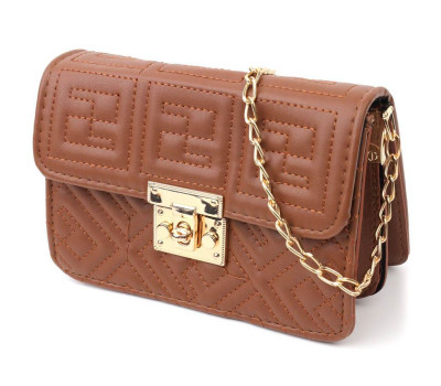 Компактная женская сумка из эко-кожи на плечо Vintage 18705 Коричневый