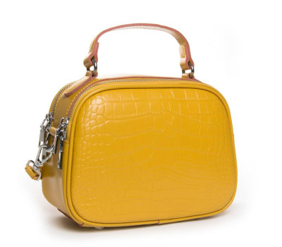 Сумка жіноча класична шкіра ALEX RAI 39-2233 yellow Podium