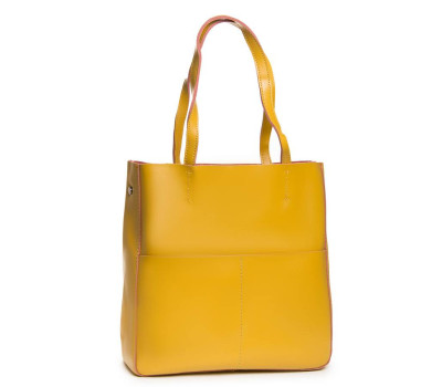 Сумка жіноча класична шкіра ALEX RAI 48-9384 yellow Podium