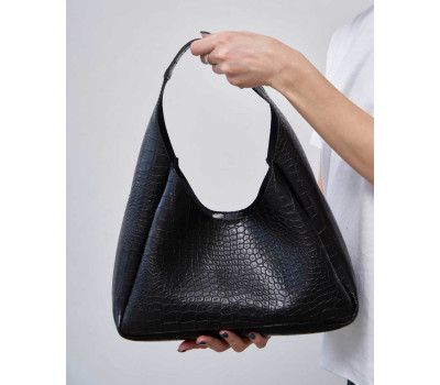 Жіноча сумка " Кей " чорний крокодил WeLassie
