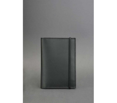 Обкладинка для паспорта 2.0 Графіт (шкіра) + блокнотик BlankNote