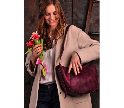 Сумка Круасан (шкіра crazy horse) виноград BlankNote