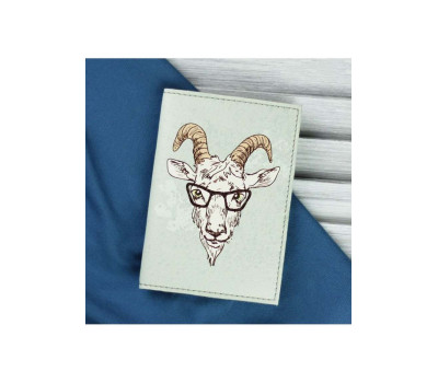 Обкладинка для паспорта Hipster goat + блокнотик BlankNote
