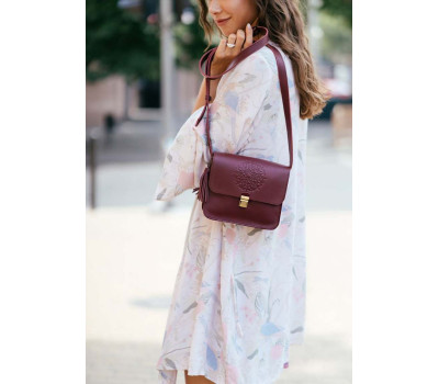 Кожаная сумка бохо Лилу (кожа krast) Виноград BlankNote