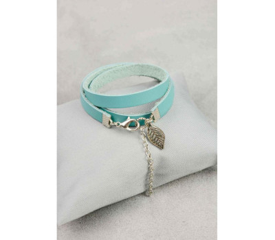 Браслет шкіряний, стрічка тіффані BlankNote