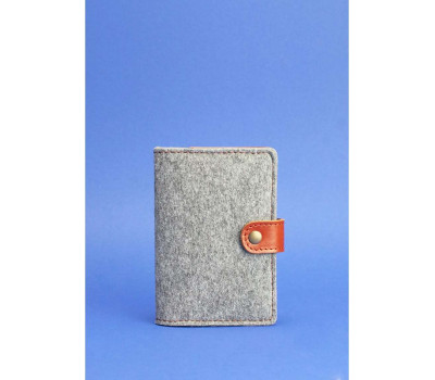 Обкладинка для паспорта 3.0 шкіра + еко-фетр коньяк BlankNote