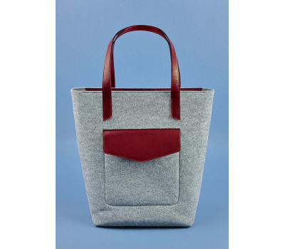 Сумка шоппер D.D. фетр + кожа виноград BlankNote