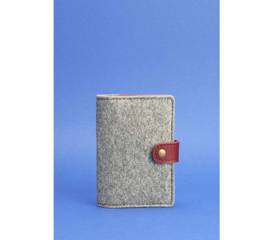 Обкладинка для паспорта 3.0 шкіра + еко-фетр виноград BlankNote