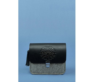 Бохо-сумка Лилу фетр+кожа графит BlankNote