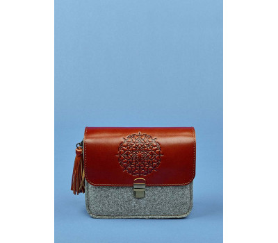 Бохо-сумка Лилу фетр+кожа коньяк BlankNote