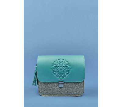 Бохо-сумка Лилу фетр+кожа тиффани BlankNote