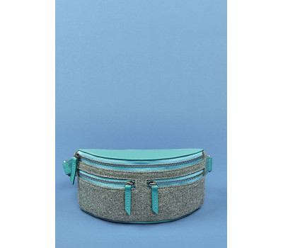 Сумка поясная Spirit фетр+кожа тиффани BlankNote