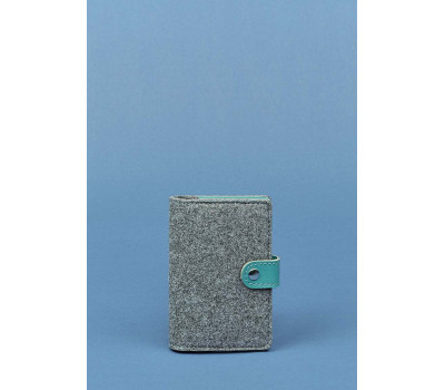 Обкладинка для паспорта 3.0 шкіра + еко-фетр тіффані BlankNote