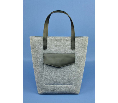 Сумка шоппер D.D. фетр + кожа графит BlankNote