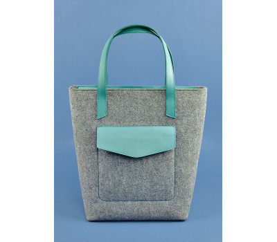 Сумка шоппер D.D. фетр + кожа тиффани BlankNote
