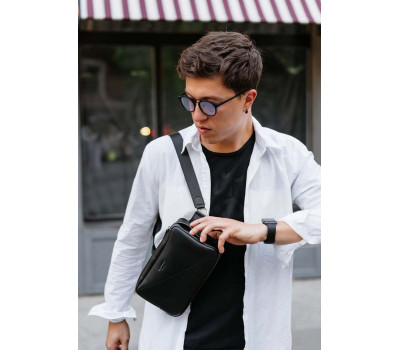 Сумка поясная DROPBAG MAXI (Кожа Krast) графит BlankNote