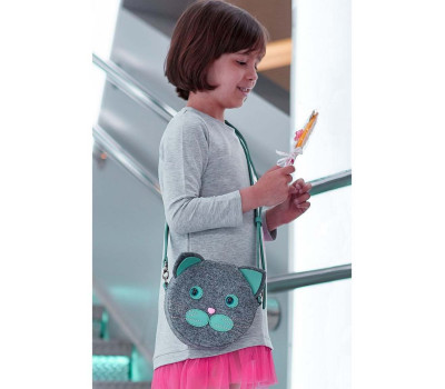 Сумка Miss Kitty фетр+шкіра (тіффані) BlankNote