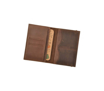 Обкладинка для паспорта 2.0 Горіх (шкіра) + блокнотик BlankNote