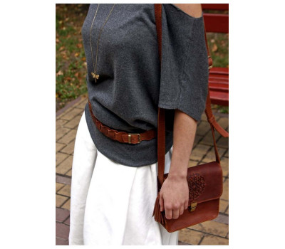 Жіночий бохо-ремінь Коньяк BlankNote