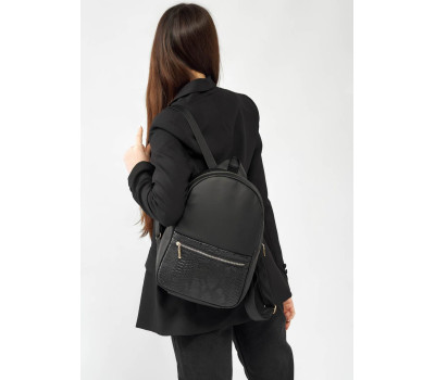 Жіночий рюкзак Sambag Brix RPG чорний крокодил